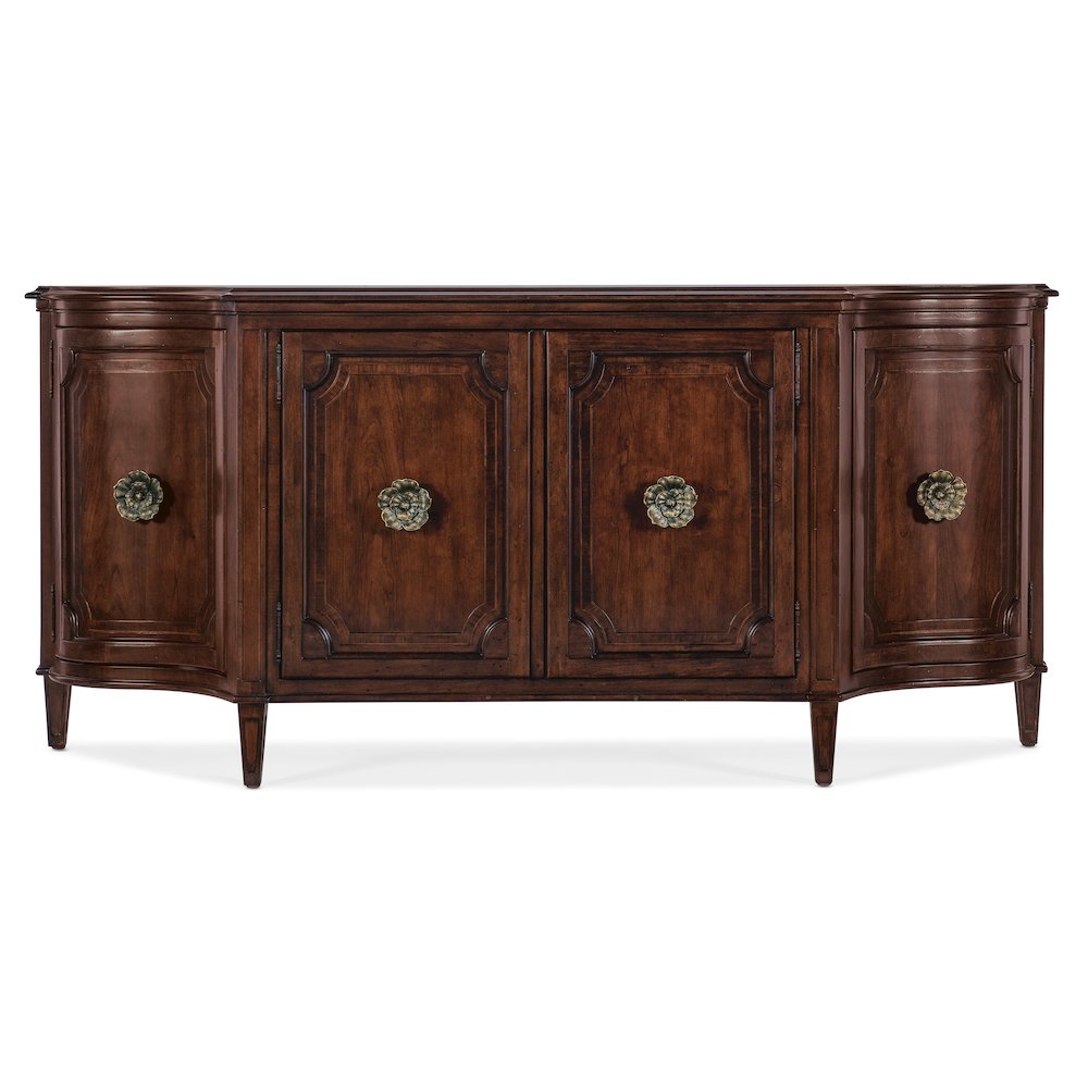Charleston Four-Door Wood Buffet in Cherry Brown by Hooker Furniture. Picture 3