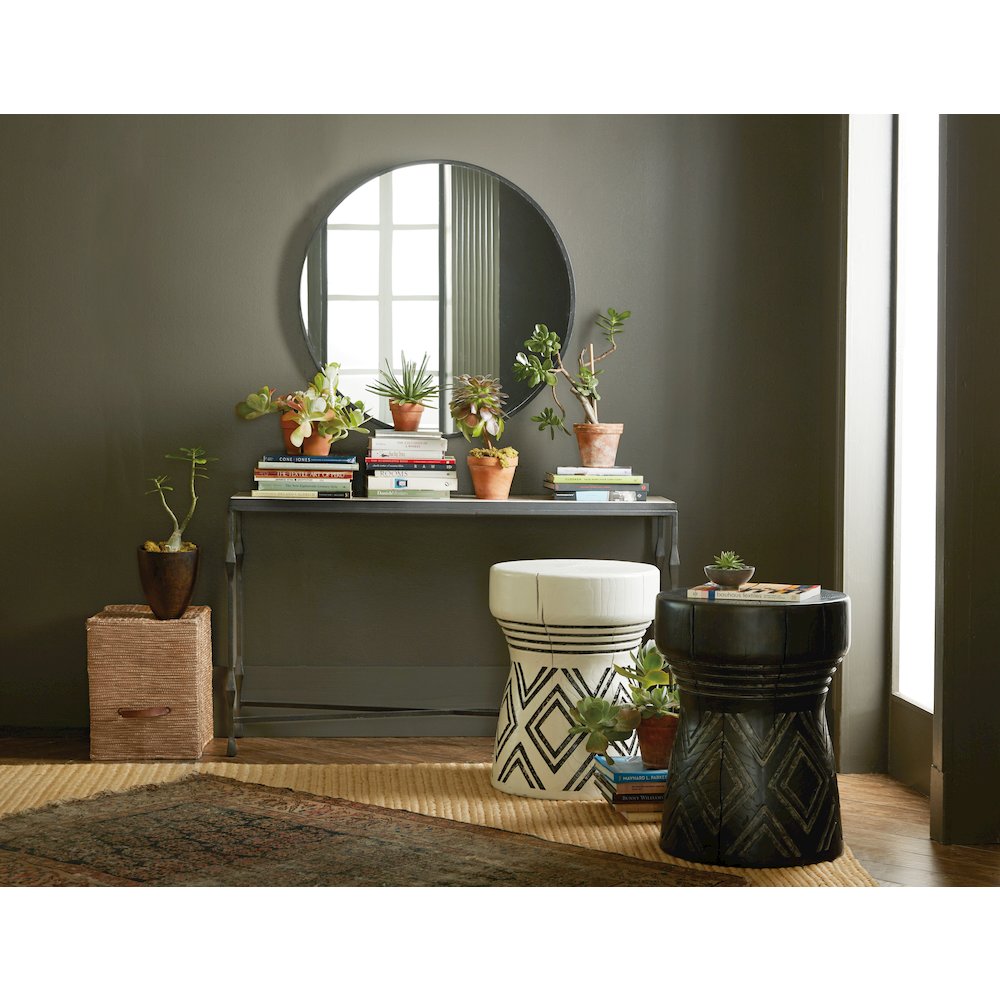 Commerce & Market Metal-Wood-Stone Console Table in Black by Hooker Furniture. Picture 6