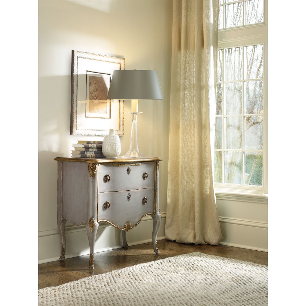 Seven Seas French Two Drawer Wood Accent Chest in Gray by Hooker Furniture. Picture 4