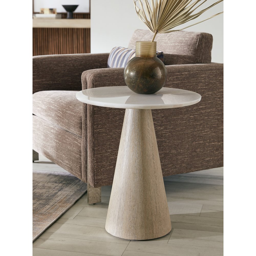 Modern Mood Round Marble Top Accent Table in Natural by Hooker Furniture. Picture 3