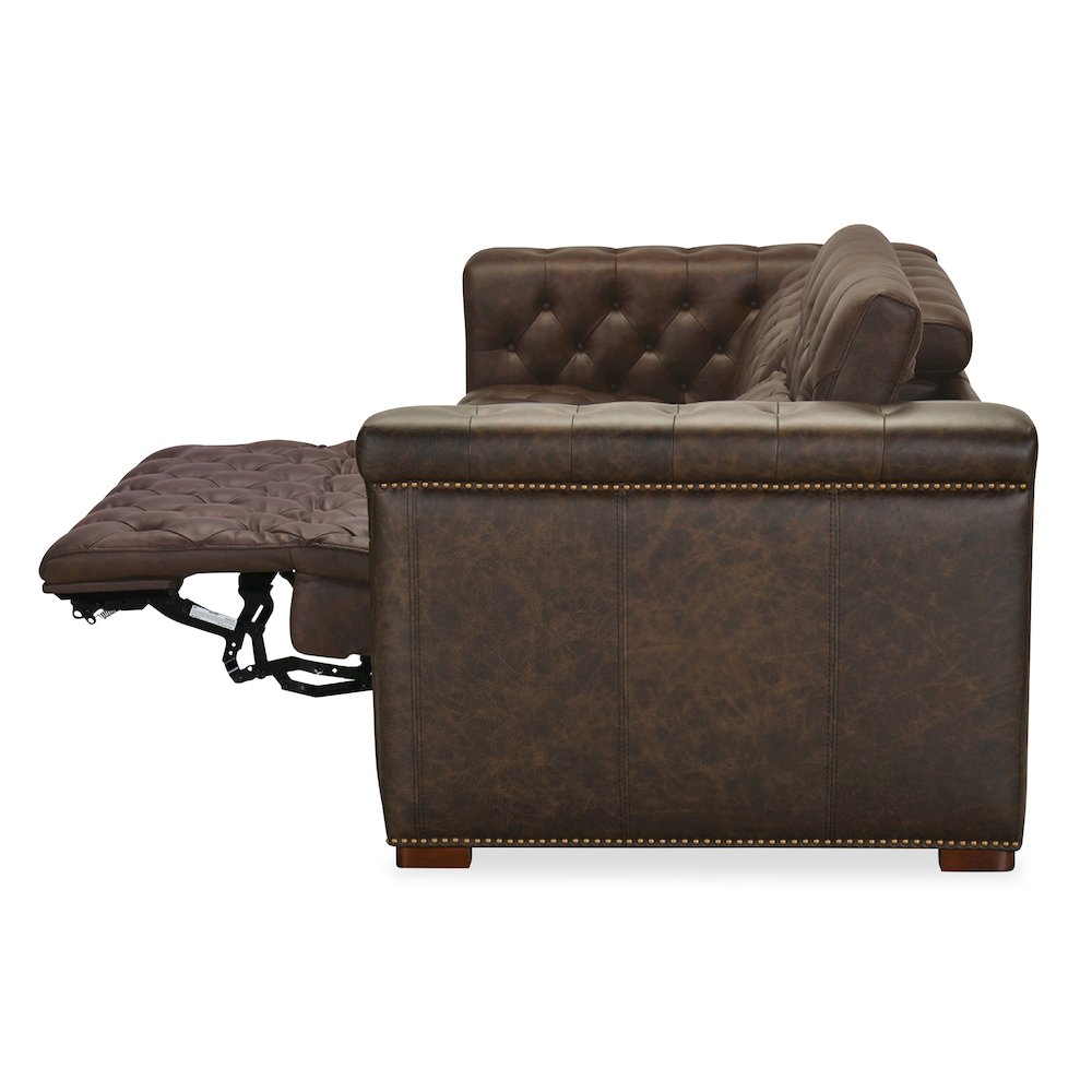 Savion Deux Brown Leather Sofa with Power Recliners and Power Headrests. Picture 5