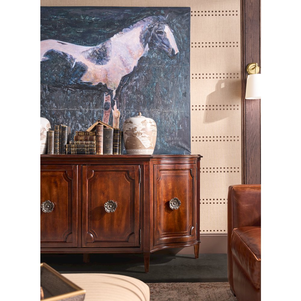 Charleston Four-Door Wood Buffet in Cherry Brown by Hooker Furniture. Picture 12