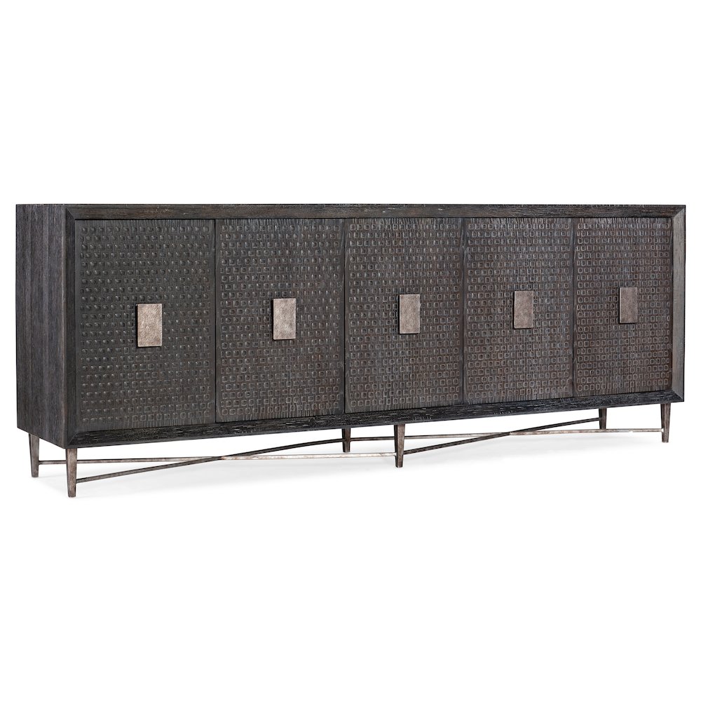 Melange Keenan Five Door Credenza in Brown Wood by Hooker Furniture. Picture 1