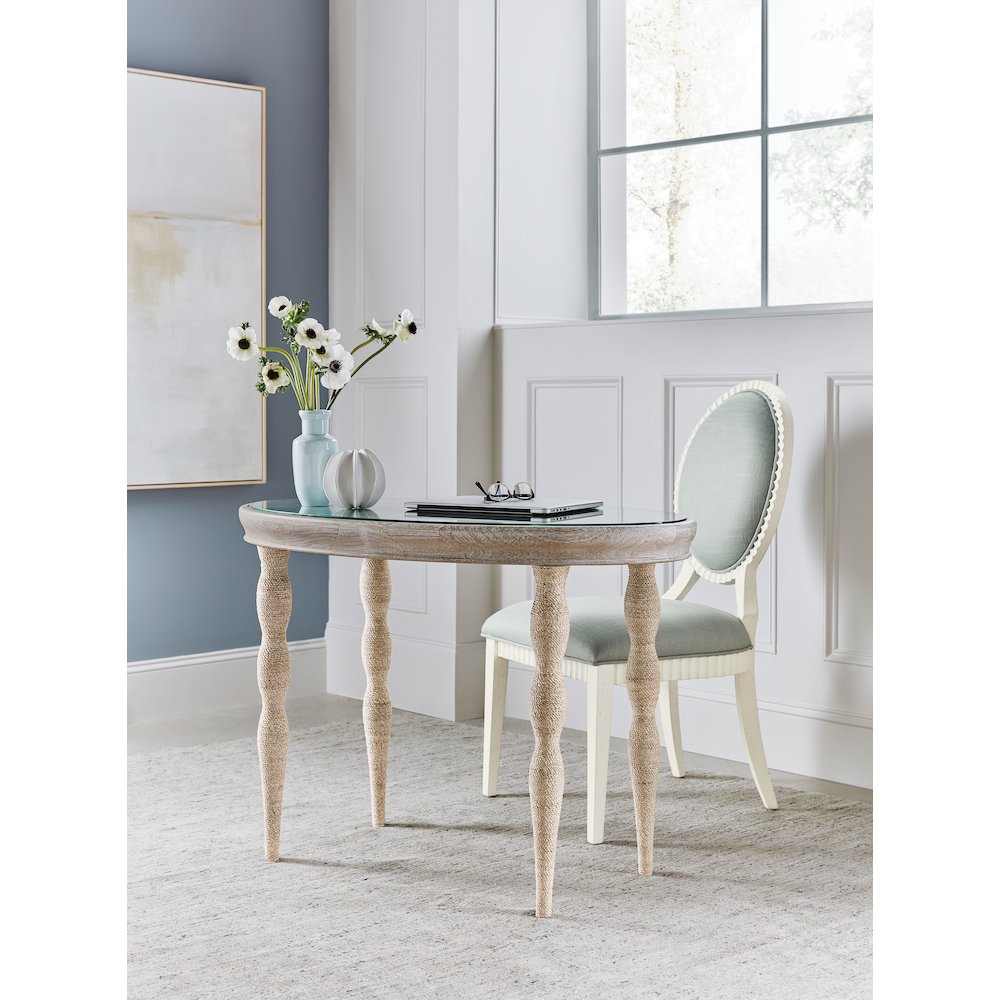 Serenity Martinique Side Chair- in White Wood by Hooker Furniture. Picture 4