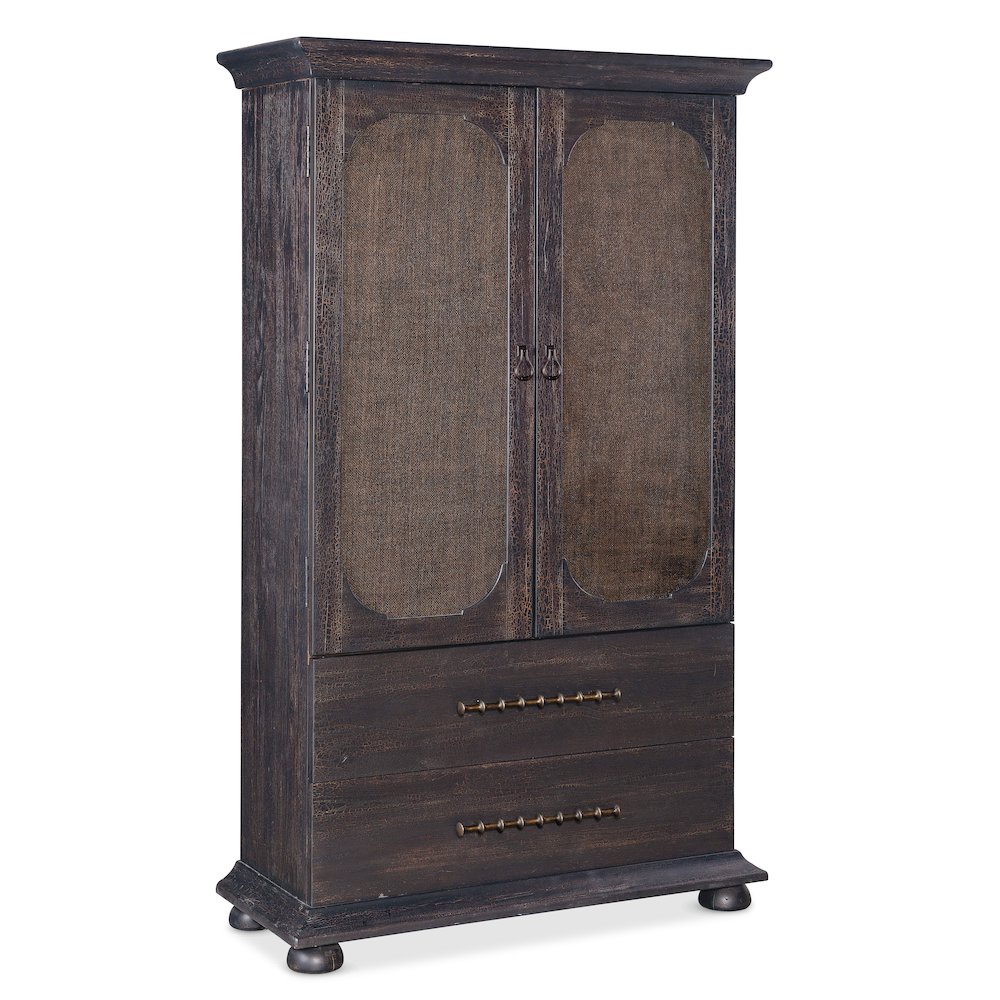 Hooker Furniture Big Sky Veneers Wood Small Wardrobe in Black. Picture 1