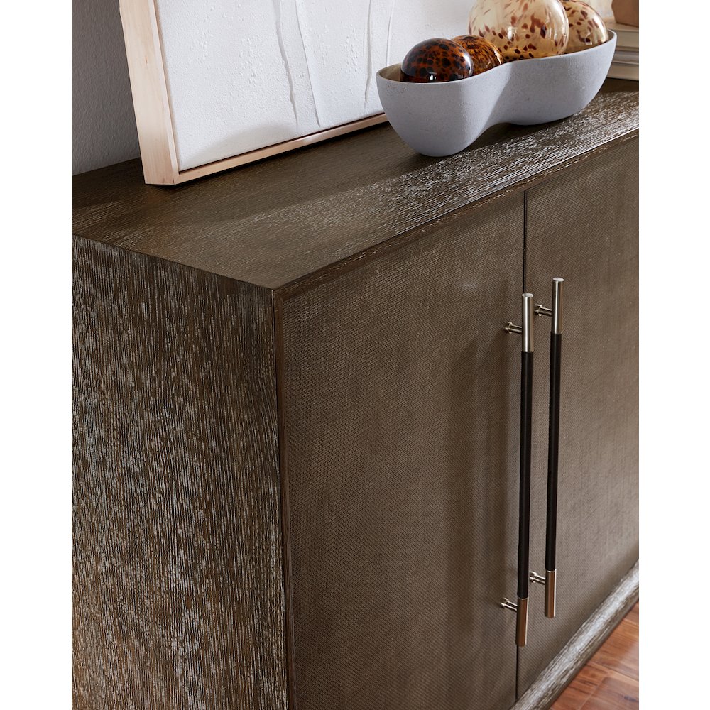 Modern Mood Wood Entertainment Console in Brown by Hooker Furniture. Picture 6