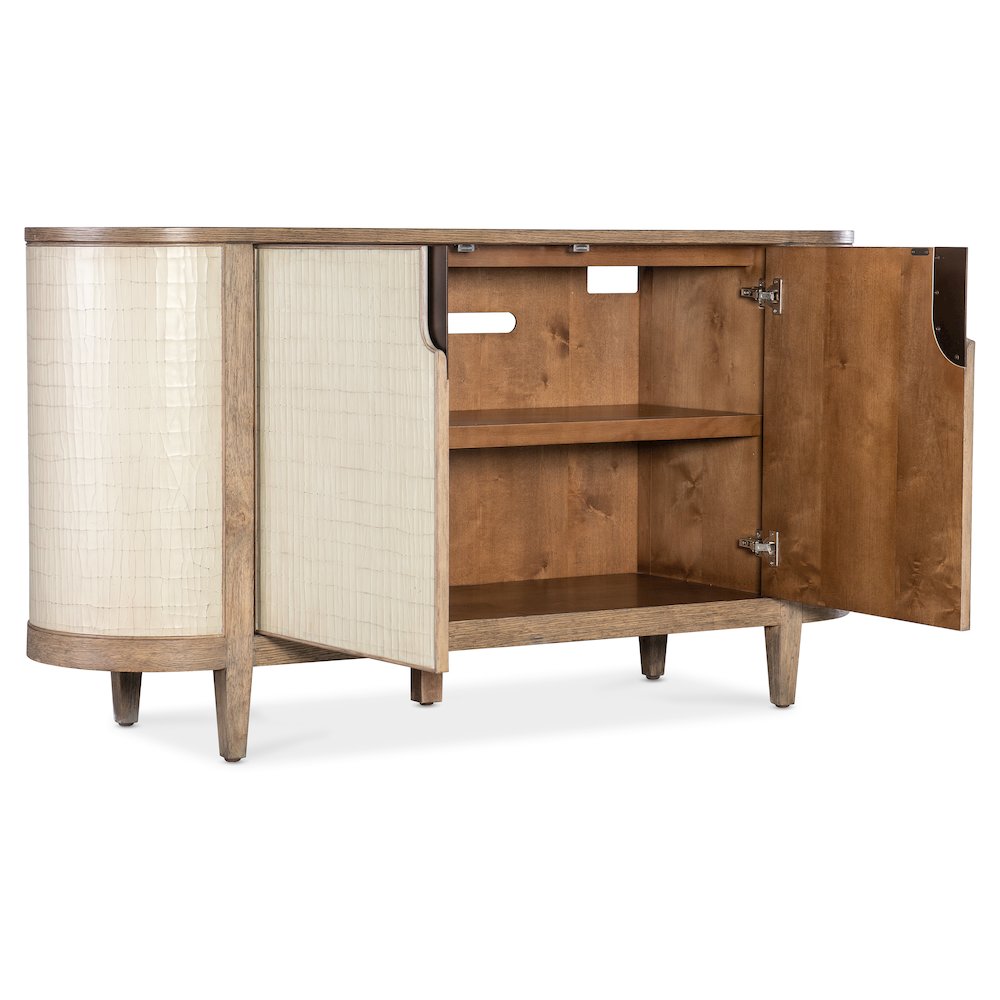 Melange Arbor Wood Credenza in Natural with Canvas Crackle by Hooker Furniture. Picture 2