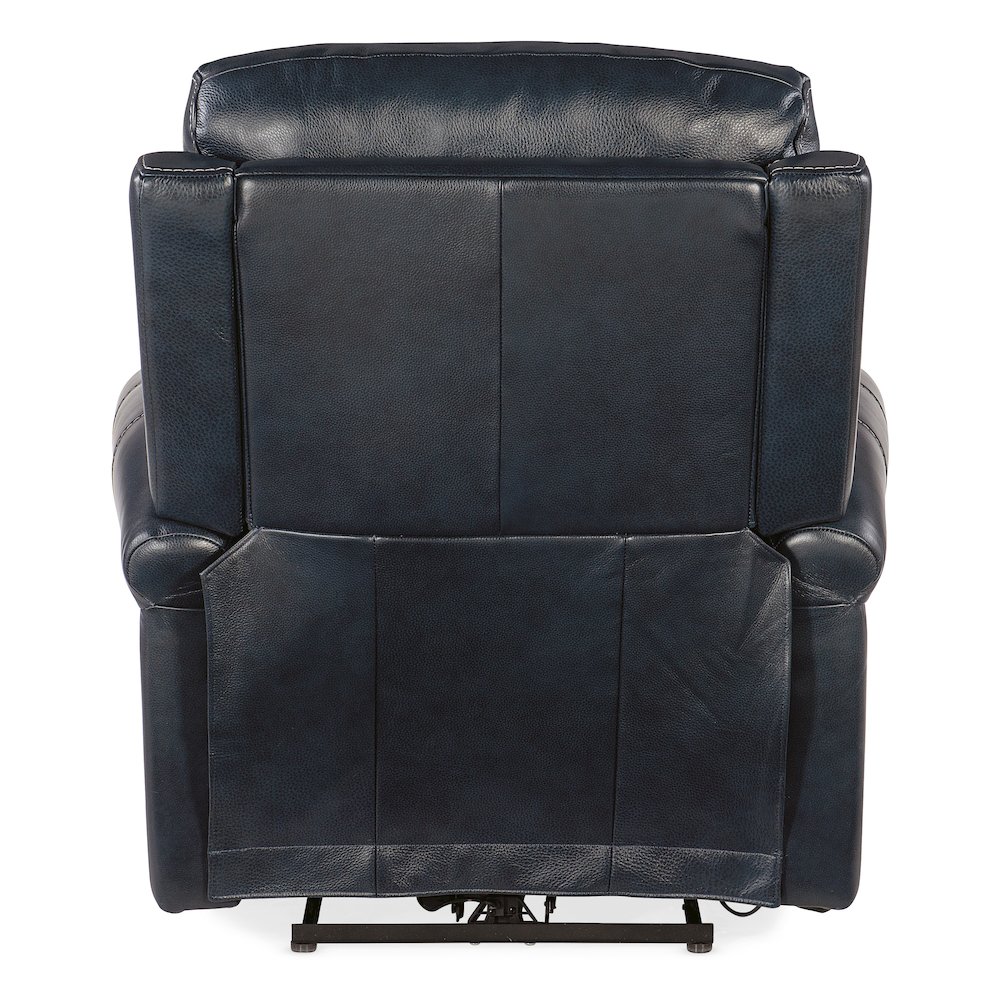 Eisley Power Recliner with Power Headrest & Lumbar in Blue Leather by Hooker. Picture 2