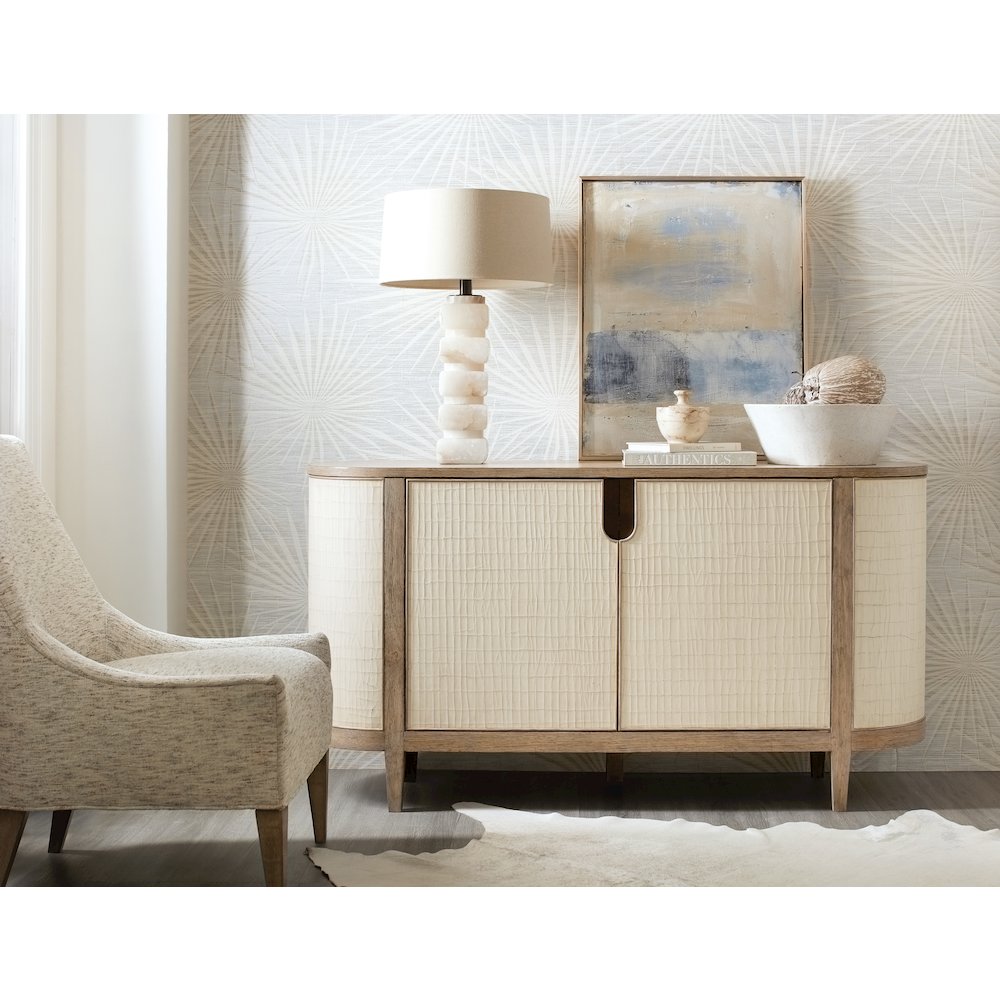 Melange Arbor Wood Credenza in Natural with Canvas Crackle by Hooker Furniture. Picture 6