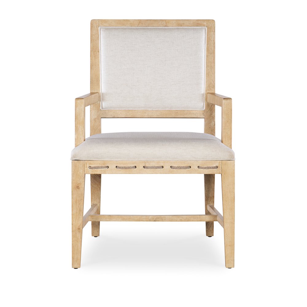 Retreat Cane Back Fabric Upholstered Arm Chair in Beige by Hooker Furniture. Picture 3