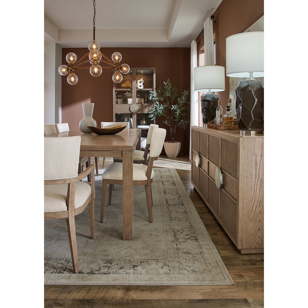 Sonnet Rectangle Dining Table w/ 18" Leaf in Medium Brown Wood by Hooker. Picture 8