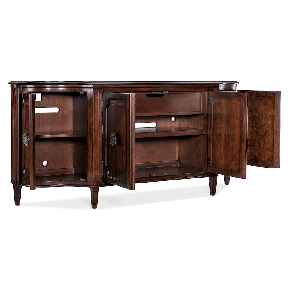 Charleston Four-Door Wood Buffet in Cherry Brown by Hooker Furniture. Picture 2