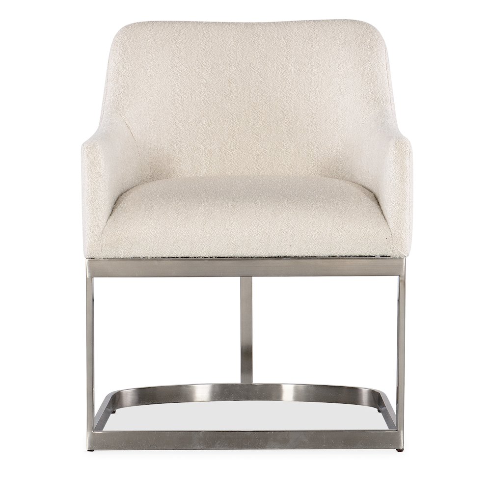 Modern Mood Upholstered Arm Chair w/ Metal Base in Pewter by Hooker Furniture. Picture 3