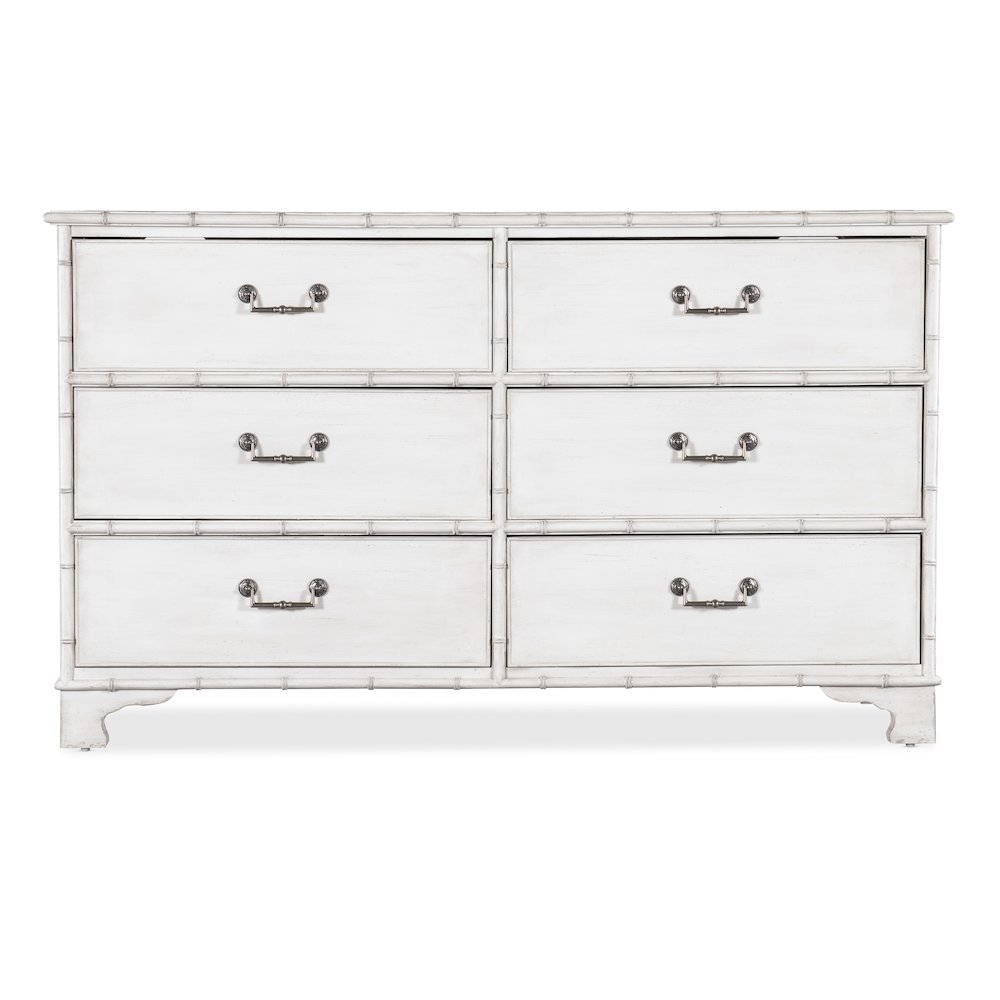 Charleston Six-Drawer Wood Dresser in White by Hooker Furniture. Picture 2