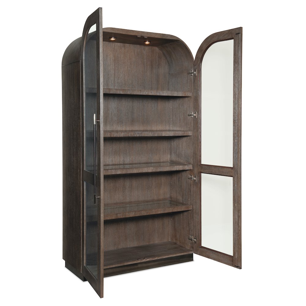 Modern Mood Wood-Framed Display Cabinet in Brown by Hooker Furniture. Picture 3