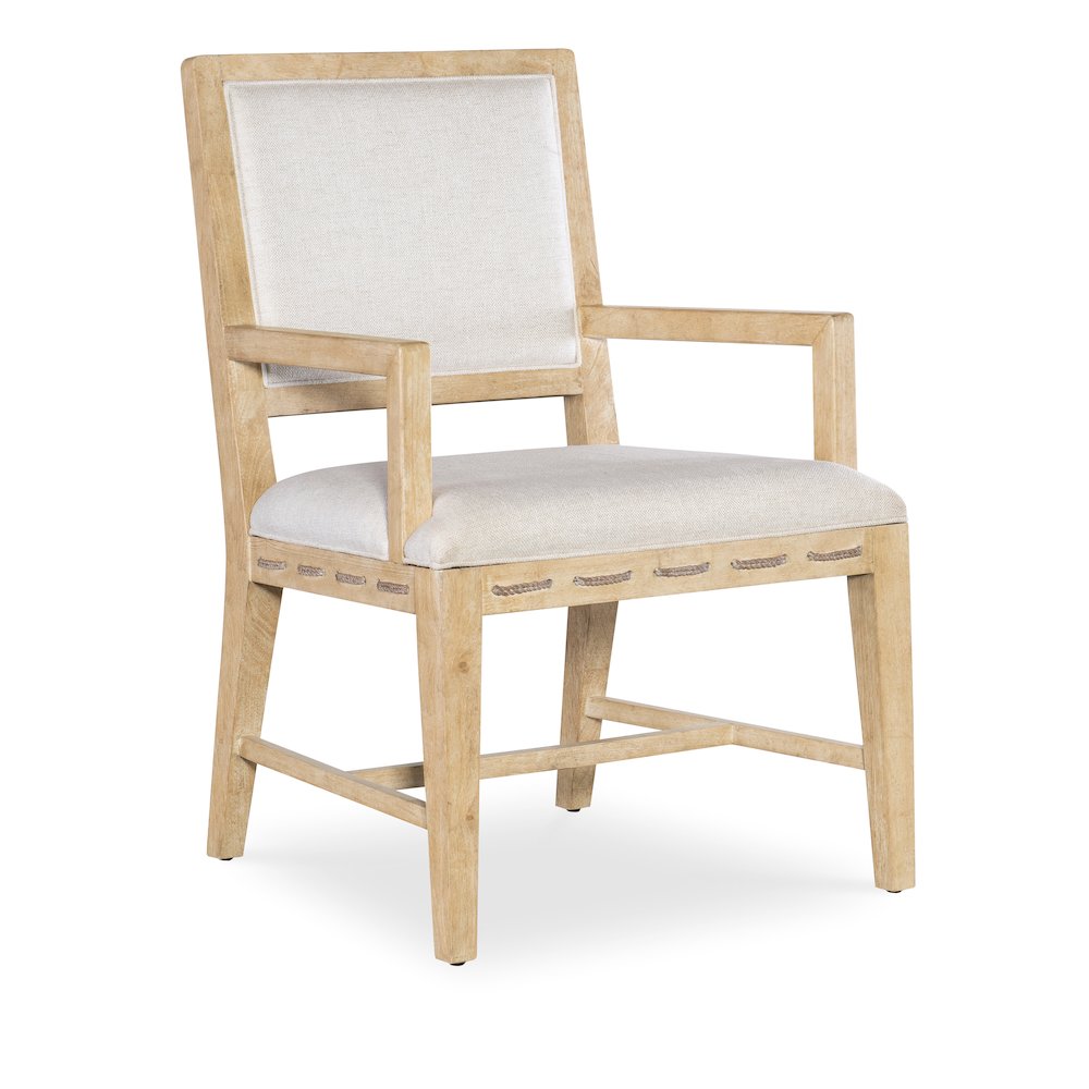 Retreat Cane Back Fabric Upholstered Arm Chair in Beige by Hooker Furniture. Picture 1