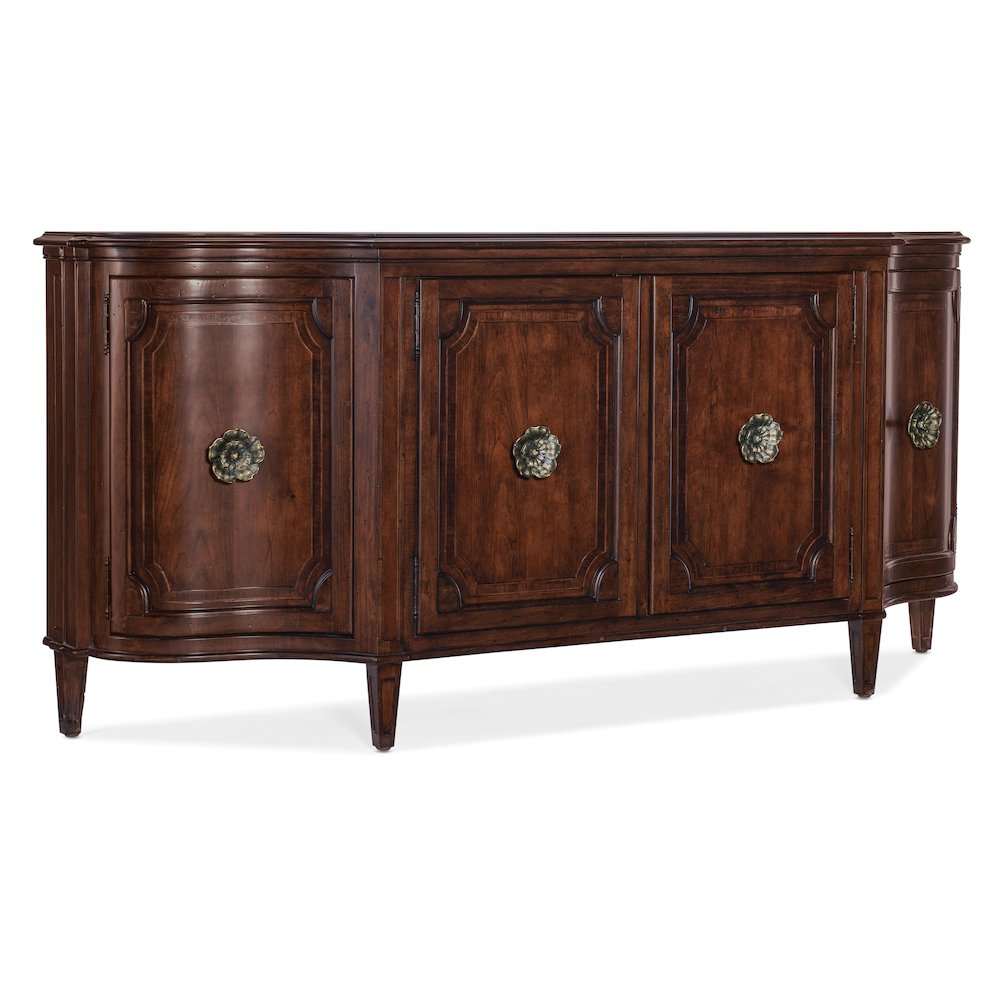 Charleston Four-Door Wood Buffet in Cherry Brown by Hooker Furniture. Picture 1