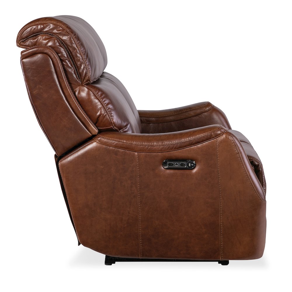 Harlan Zero Gravity Power Loveseat in Brown by Hooker Furniture. Picture 5