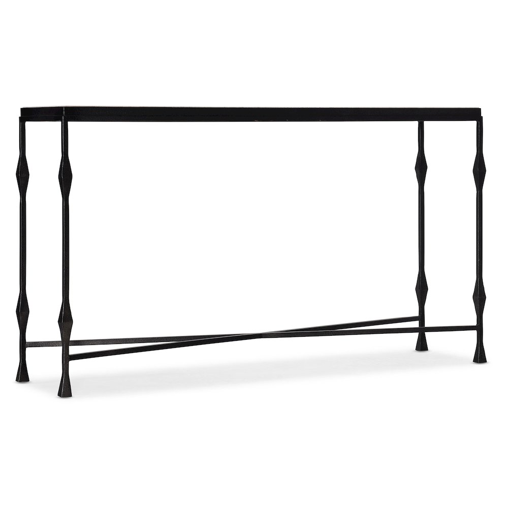 Commerce & Market Metal-Wood-Stone Console Table in Black by Hooker Furniture. Picture 1