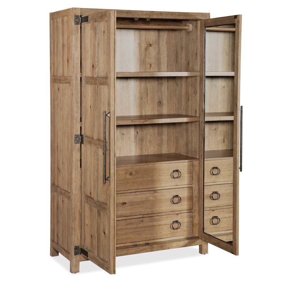 Vineyard Row Wardrobe in Light Natural Wood by Hooker Furnishings. Picture 2