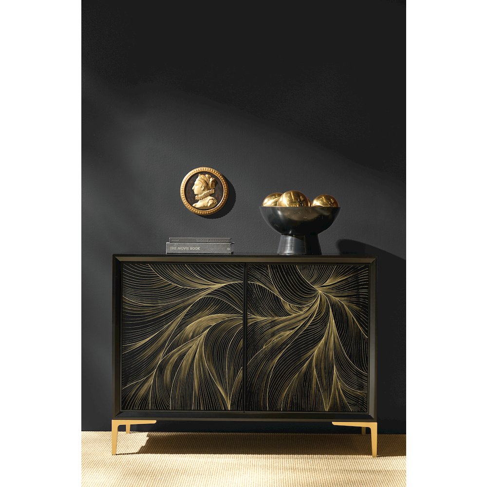 Melange Willow Hall Chest in Black Wood by Hooker Furnishings. Picture 6