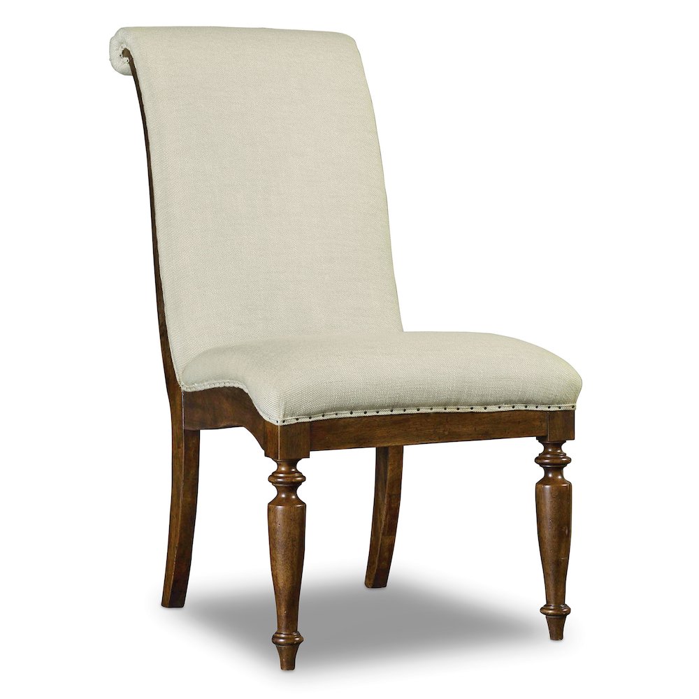 Hooker Furniture Archivist Upholstered Armless Dining Chair in Pecan. Picture 1