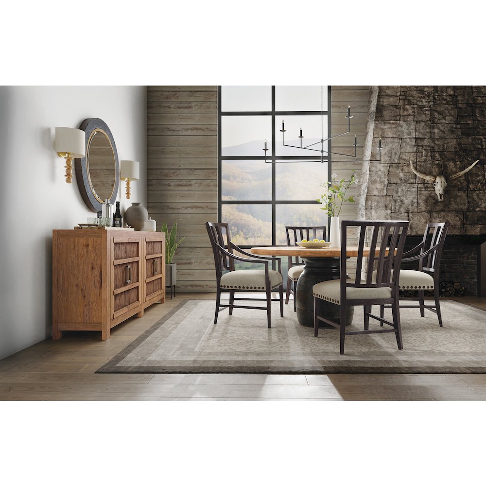 Hooker Furniture Big Sky Wood and Fabric Side Chair in Black. Picture 8