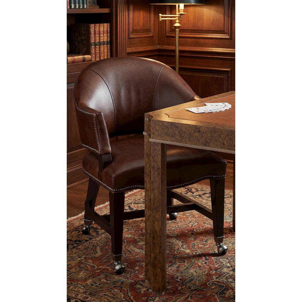 Hooker Furniture Joker Leather Game Chair in Brown and Natchez Brown. Picture 3