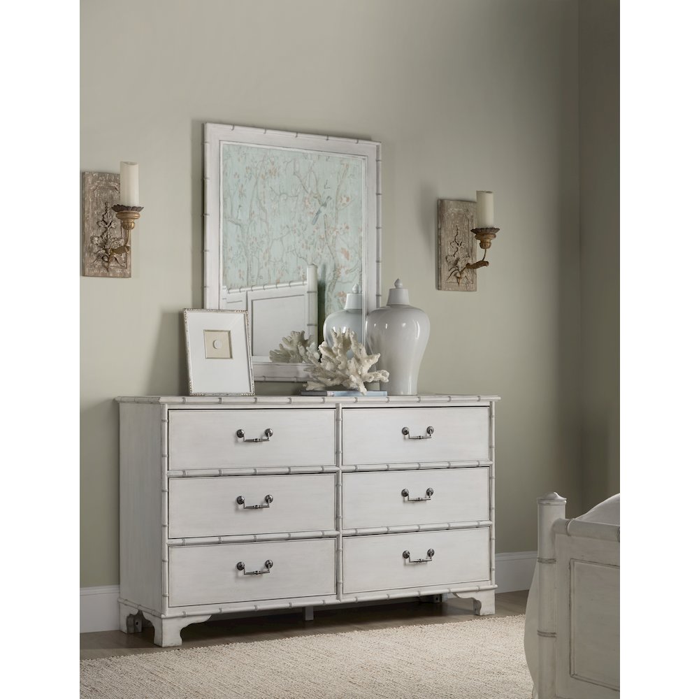 Charleston Six-Drawer Wood Dresser in White by Hooker Furniture. Picture 4