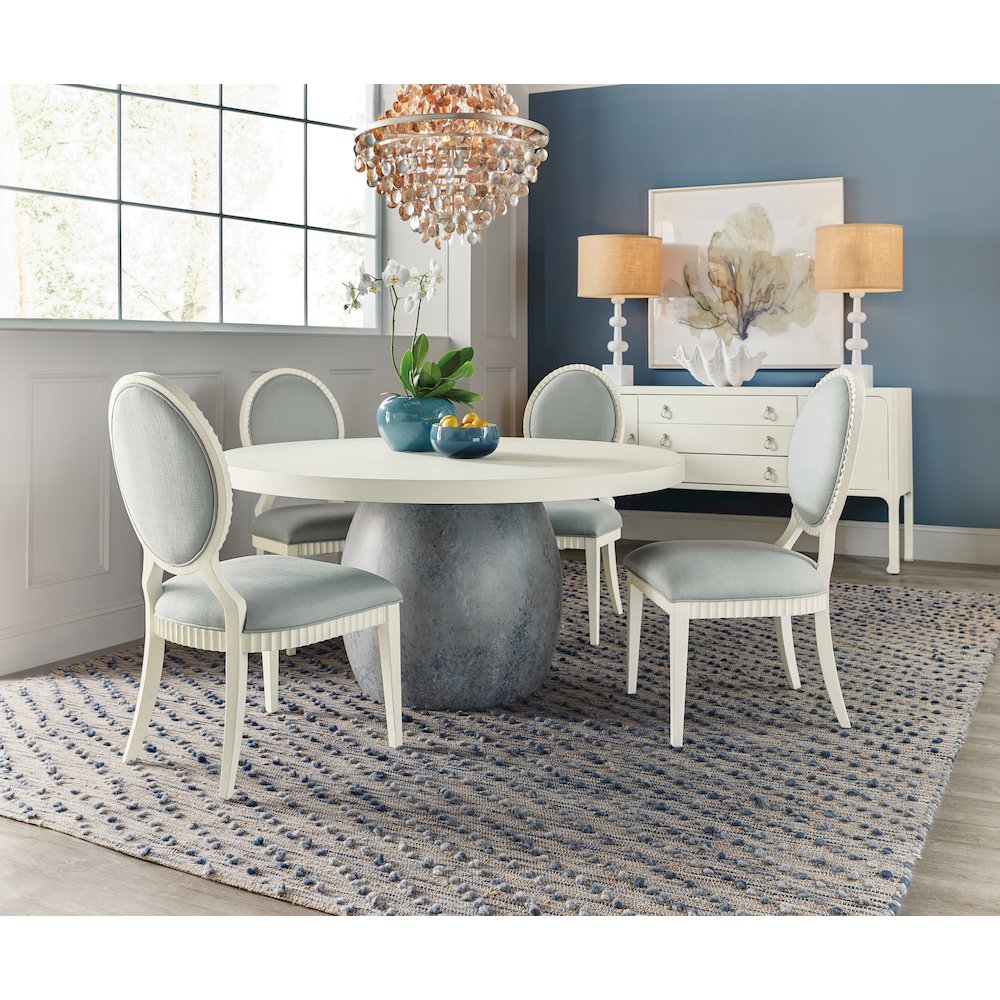Serenity Martinique Side Chair- in White Wood by Hooker Furniture. Picture 5
