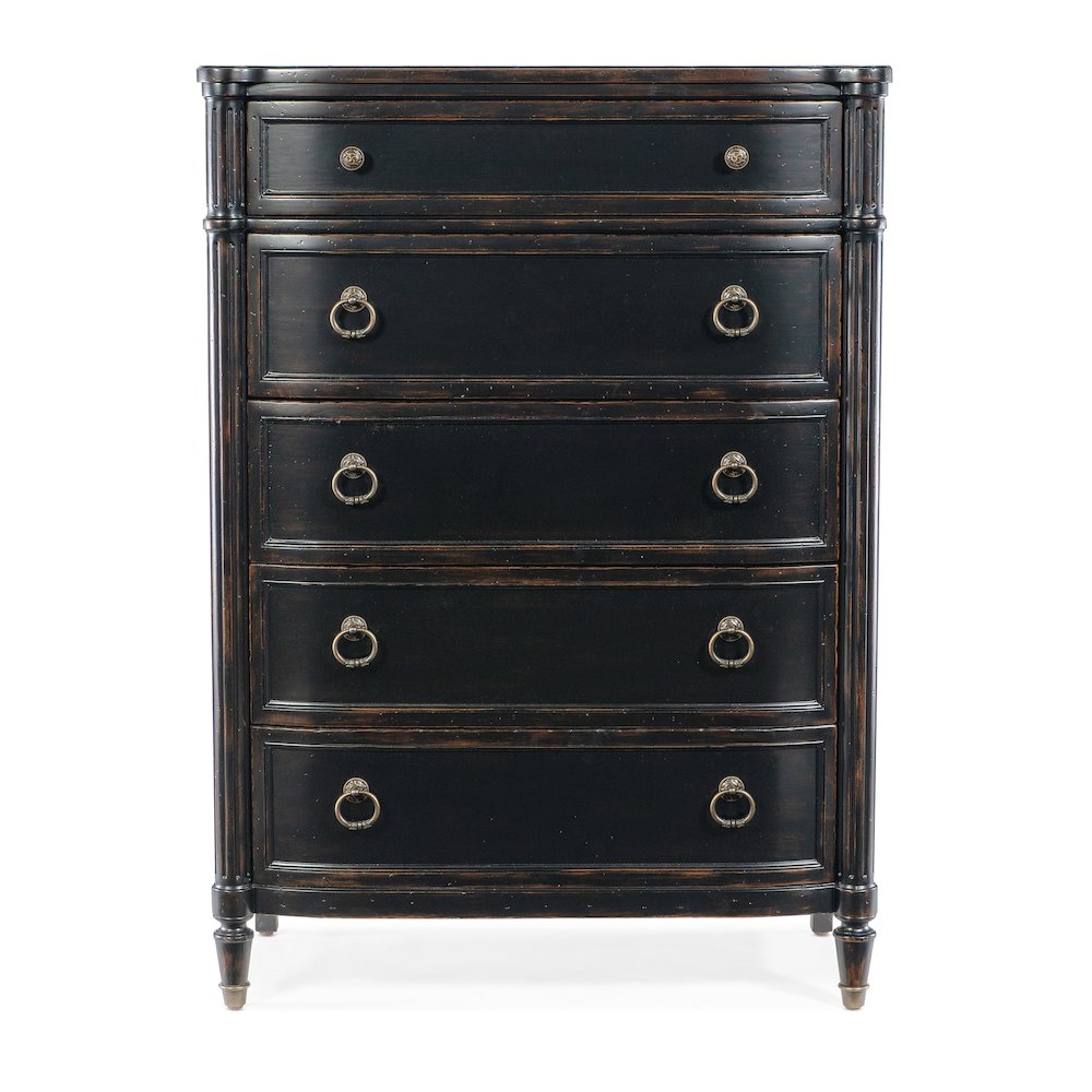 Hooker Furniture Charleston 5-Drawer Wood Chest in Black Cherry. Picture 2