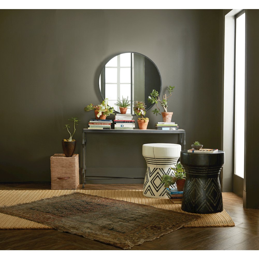 Commerce & Market Metal-Wood-Stone Console Table in Black by Hooker Furniture. Picture 8