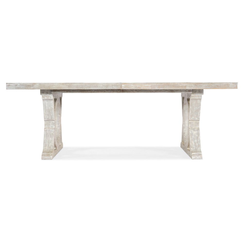 Serenity Topsail Rectangle Dining Table with 2-18in Leaves in White Wood. Picture 2