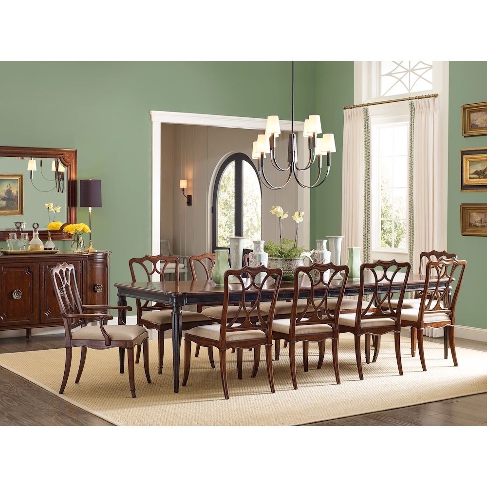 Hooker Furniture Charleston Fabric Upholstered Side Chair in Cherry Brown. Picture 6