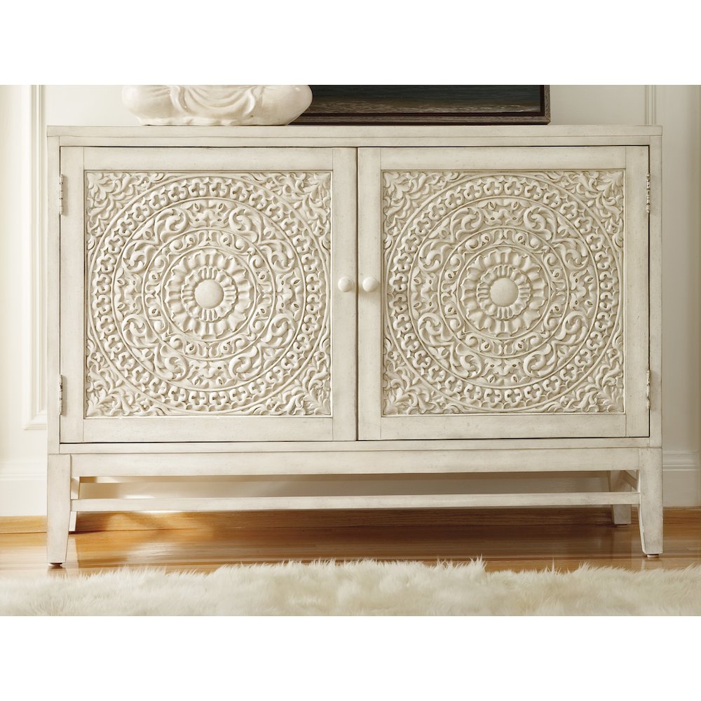 Hooker Furniture Melange Lacy Carved Front Matisette Accent Chest. Picture 5