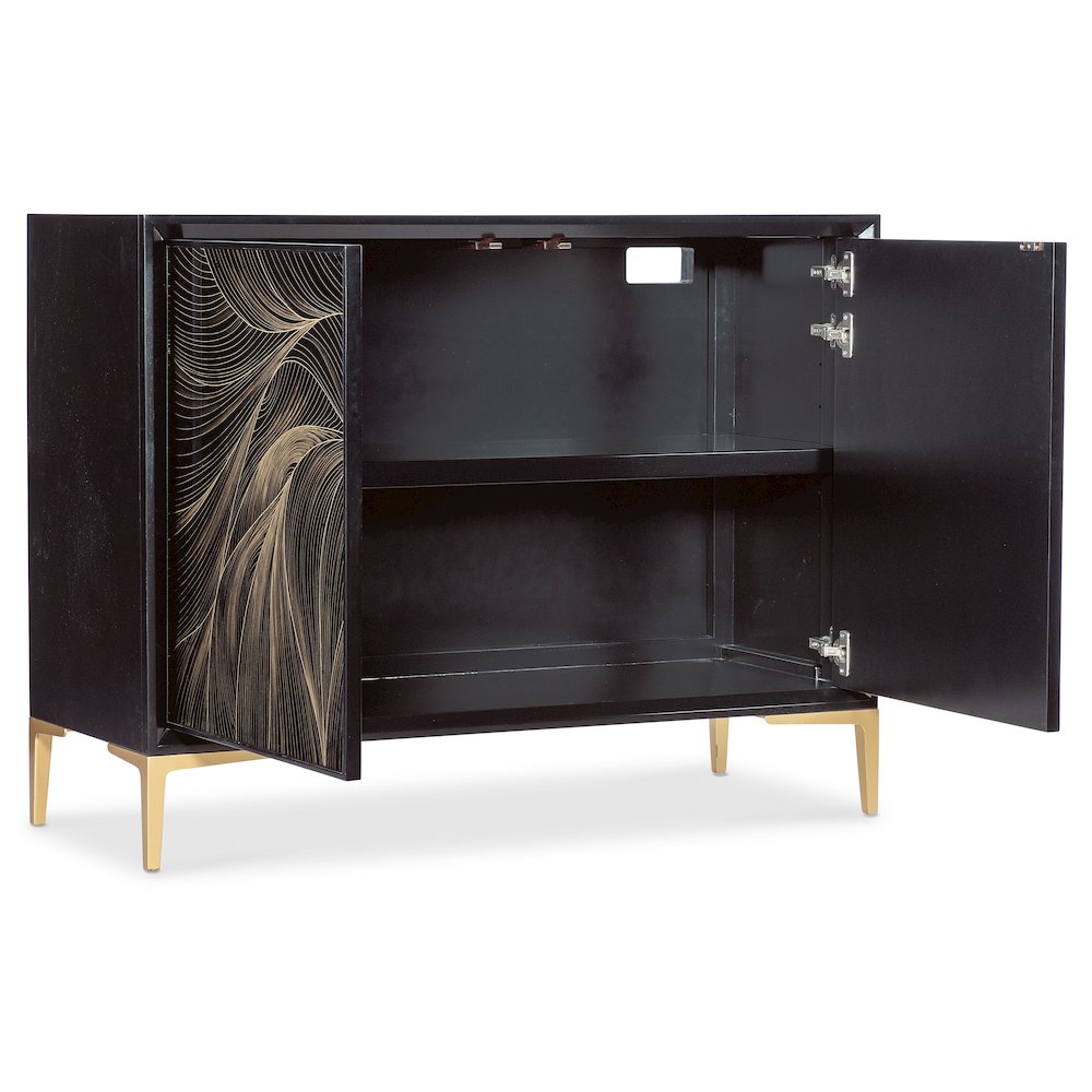 Melange Willow Hall Chest in Black Wood by Hooker Furnishings. Picture 2
