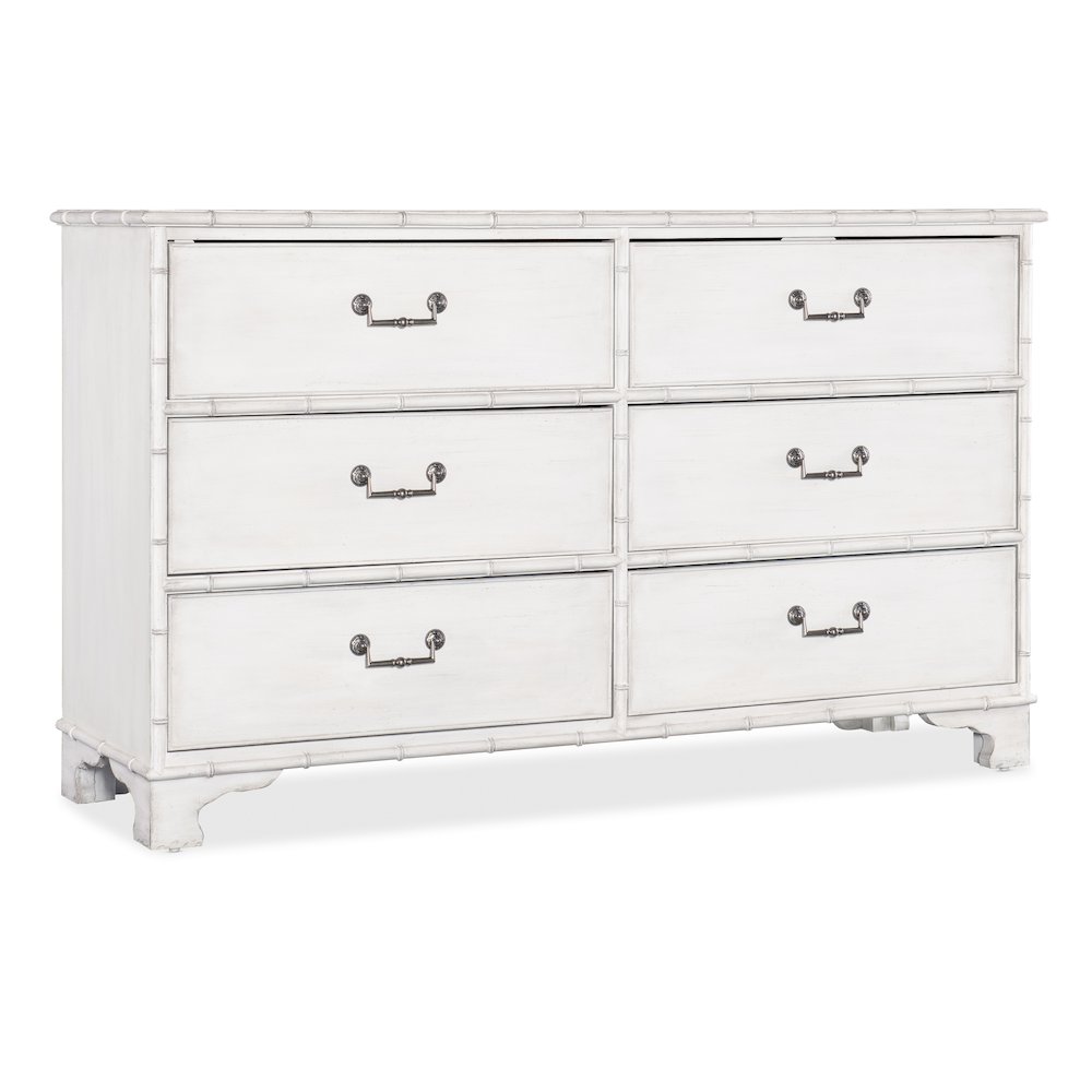 Charleston Six-Drawer Wood Dresser in White by Hooker Furniture. Picture 1