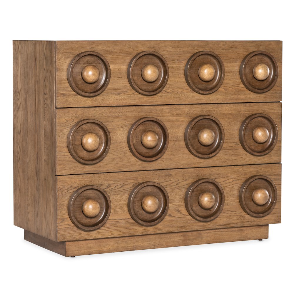 Hooker Commerce & Market Knobby 3-Drawer Accent Chest in Light Natural Wood. Picture 1