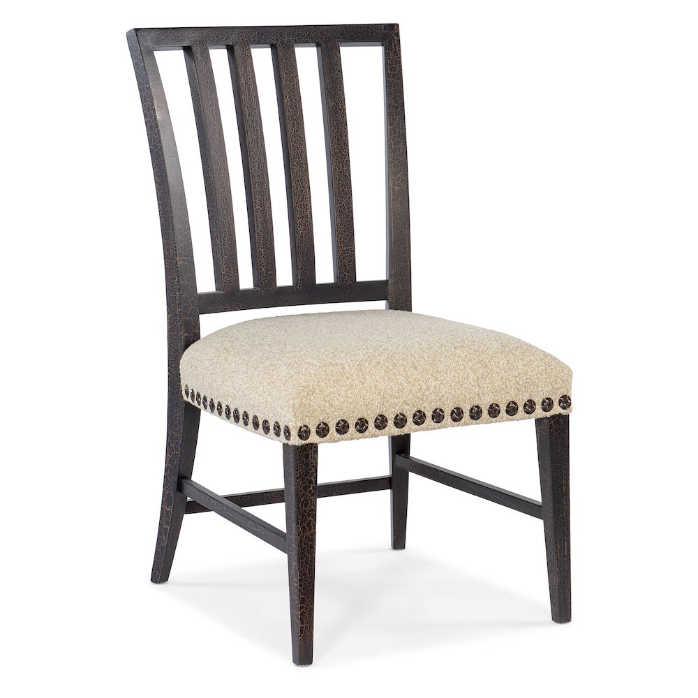 Hooker Furniture Big Sky Wood and Fabric Side Chair in Black. Picture 1