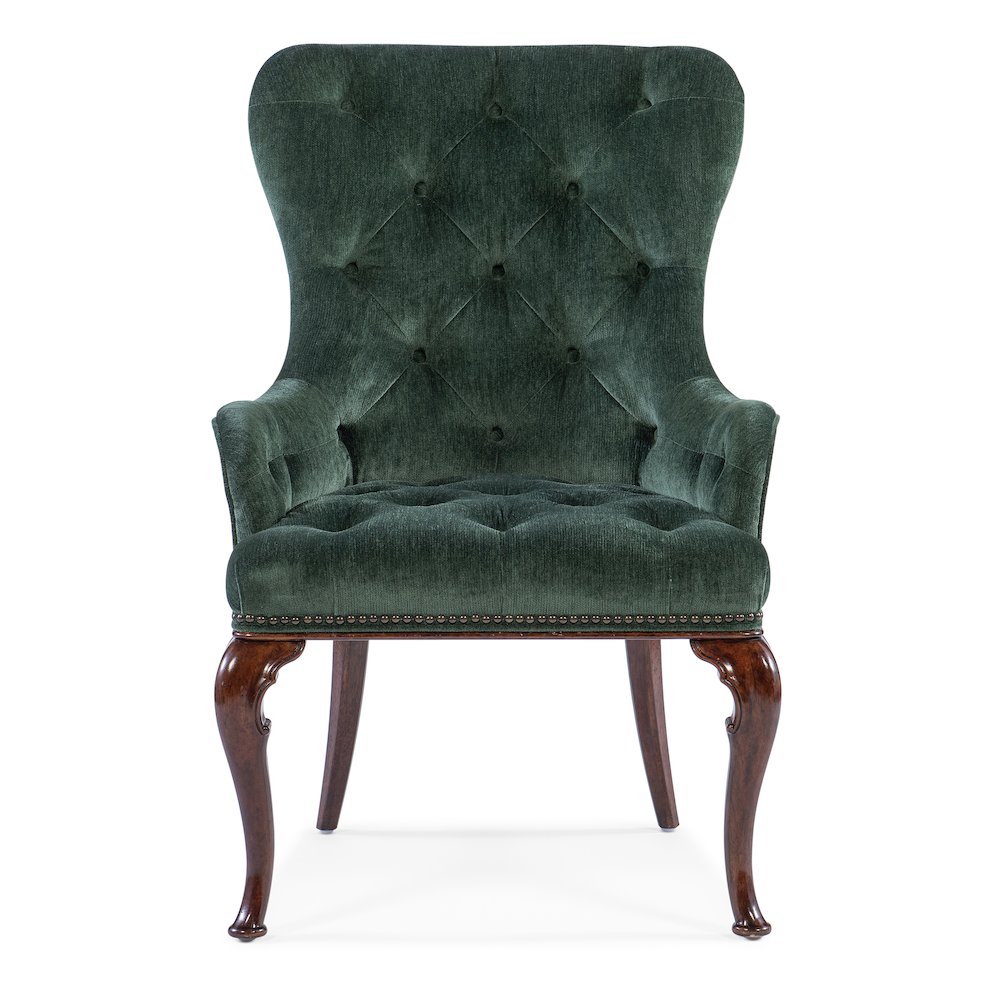 Charleston Upholstered Host Chair in Green Fabric by Hooker Furniture. Picture 3
