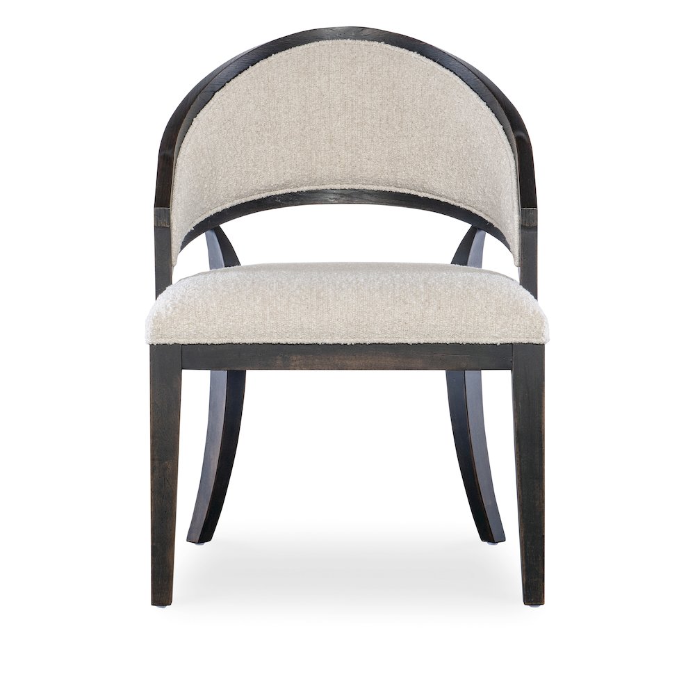 Retreat Cane Barrel Back Fabric Upholstered Chair in Black by Hooker Furniture. Picture 3