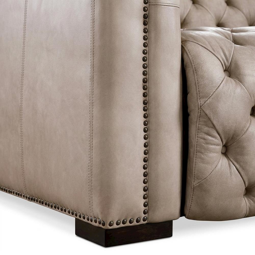Leather Reclining Sofa, Brown. Picture 7