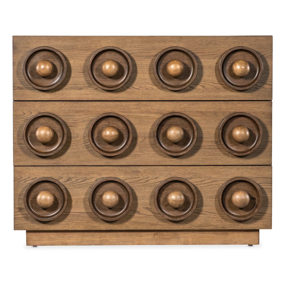 Hooker Commerce & Market Knobby 3-Drawer Accent Chest in Light Natural Wood. Picture 2