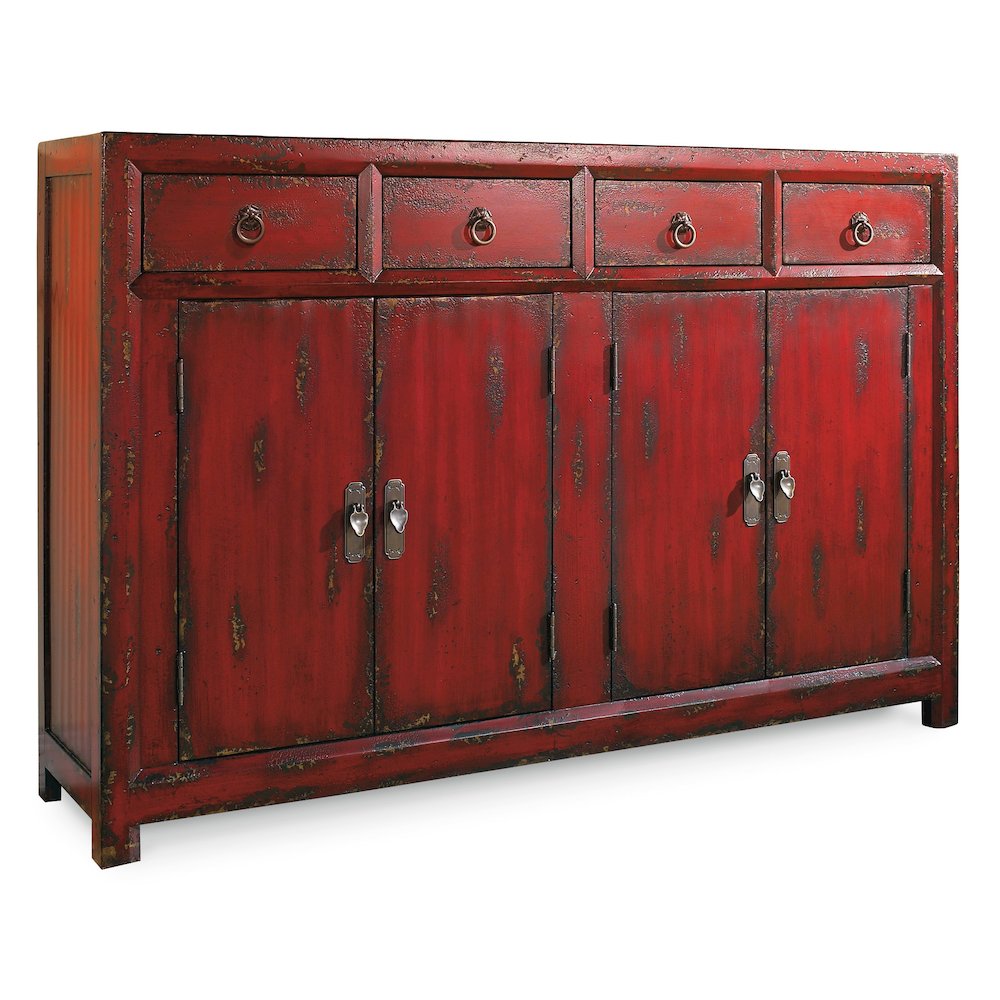 58'' Red Asian Cabinet. Picture 1