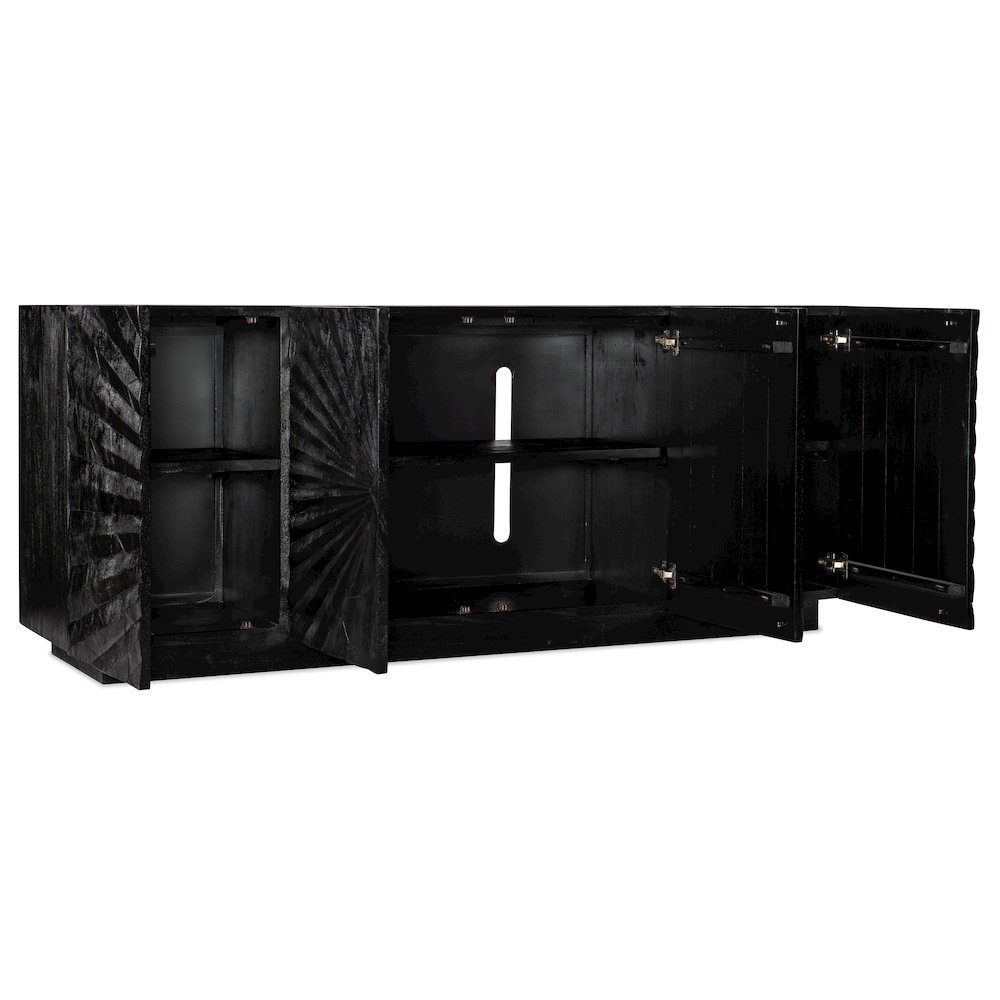 Commerce & Market Open Space Wood Entertainment Console in Black by Hooker. Picture 2