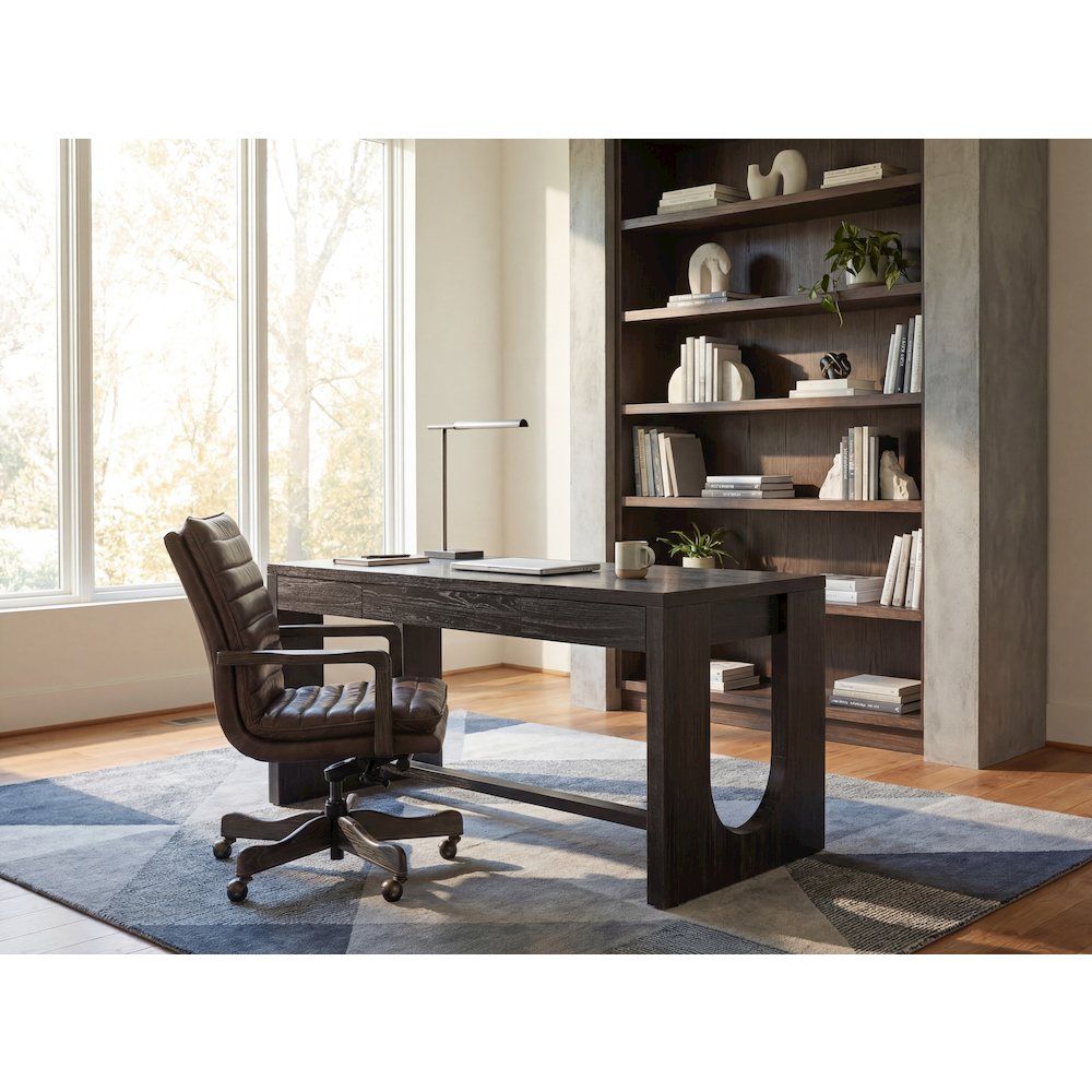 Hooker Furniture Commerce & Market Mindi Veneers Writing Desk in Black. Picture 8