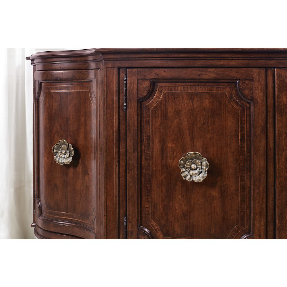 Charleston Four-Door Wood Buffet in Cherry Brown by Hooker Furniture. Picture 5