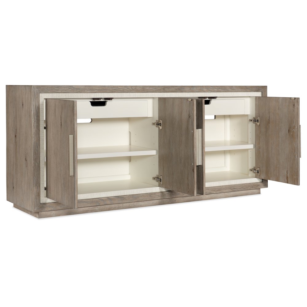 Serenity Tulum Media Storage Cabinet in Gray Wood by Hooker Furniture. Picture 2