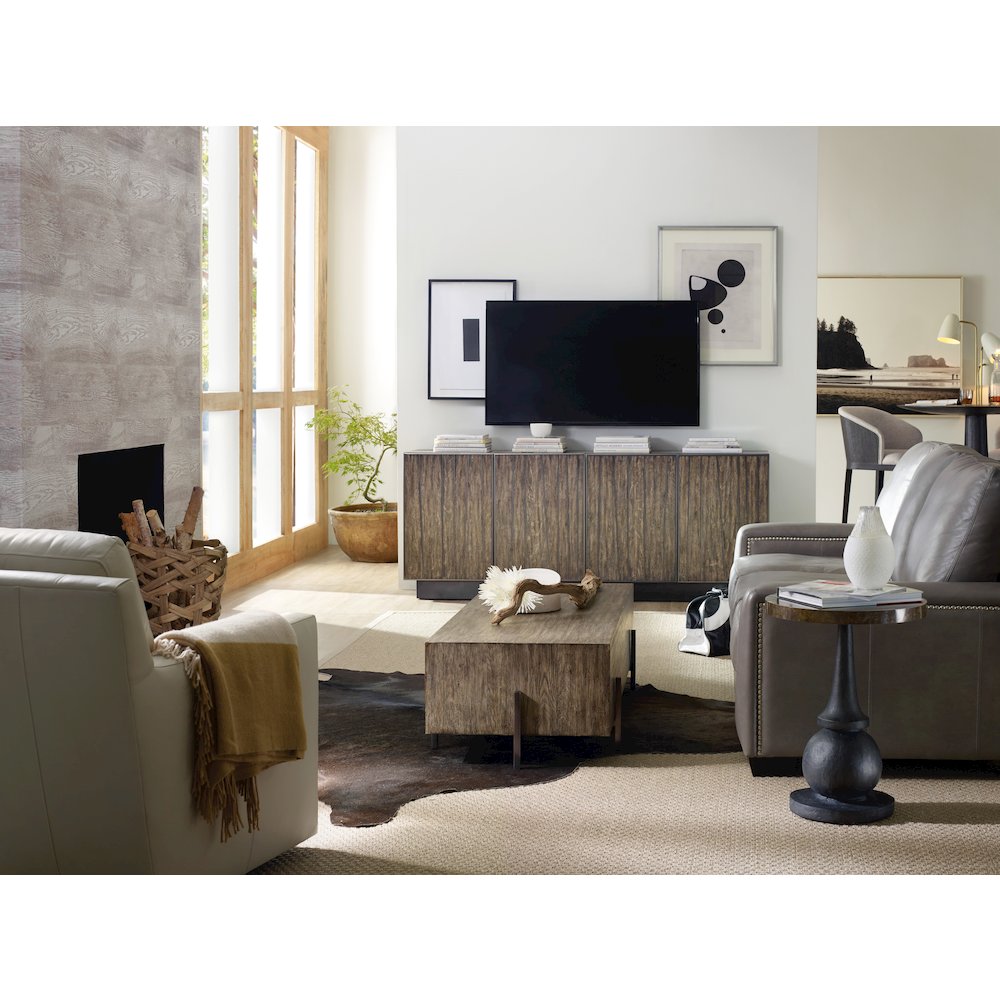 Hooker Furniture Curata Accent End Table in Black and Washed Brass. Picture 4
