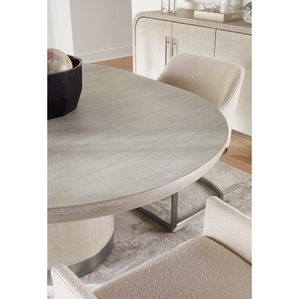 Modern Mood Upholstered Arm Chair w/ Metal Base in Pewter by Hooker Furniture. Picture 4